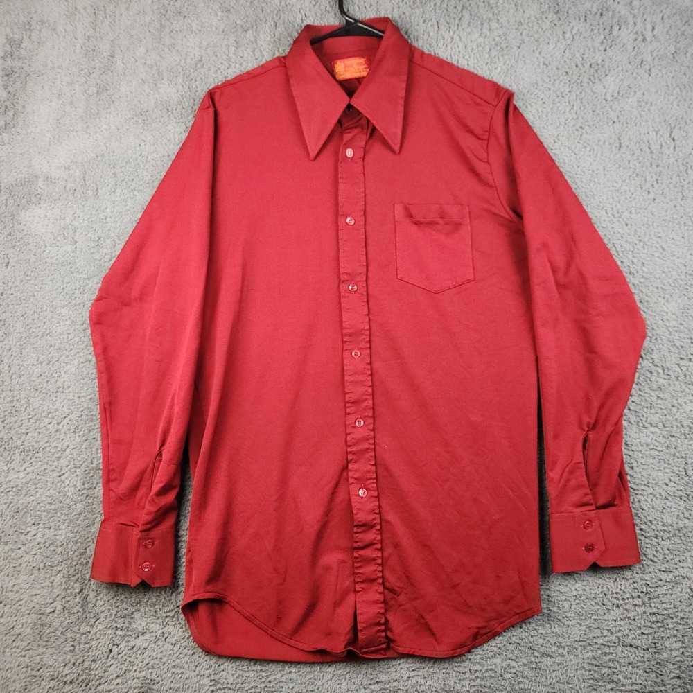 True Vintage Sears 70s Kings Road Polyester Button Shirt Men's XL Dagger Collar